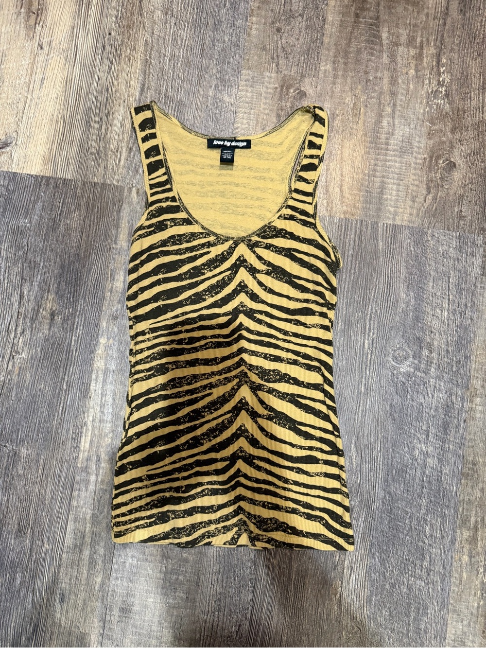 Love By Design Yellow and Black Zebra-Print Tank Top